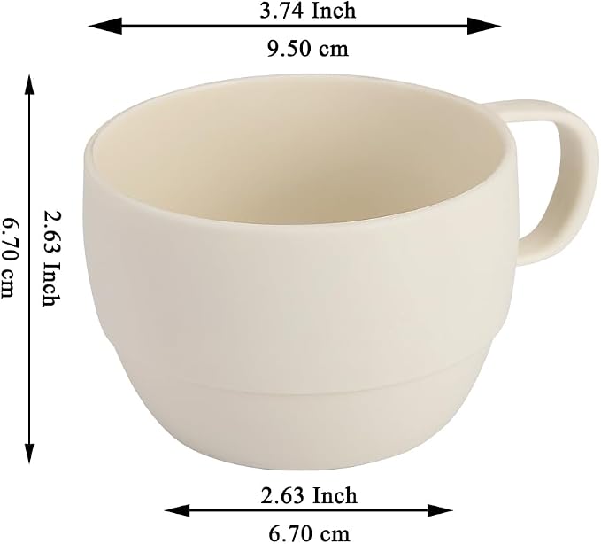 Coffee Mugs Set of 6, Coffee Cups 12oz, Durable Light Weight Plastic Mugs - Image 2