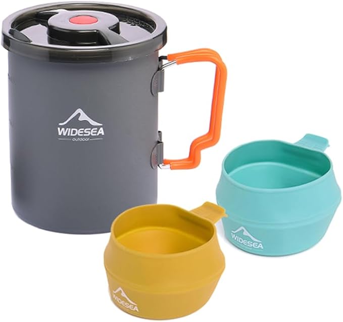 widesea Portable French Press Coffee Maker Set - 750ml Camping Coffee Cup by WIDESEA