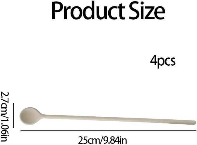 4Pcs Silicone Long Stirring Spoons, 9.9 Inch Reusable Drink Stirrers - Image 2