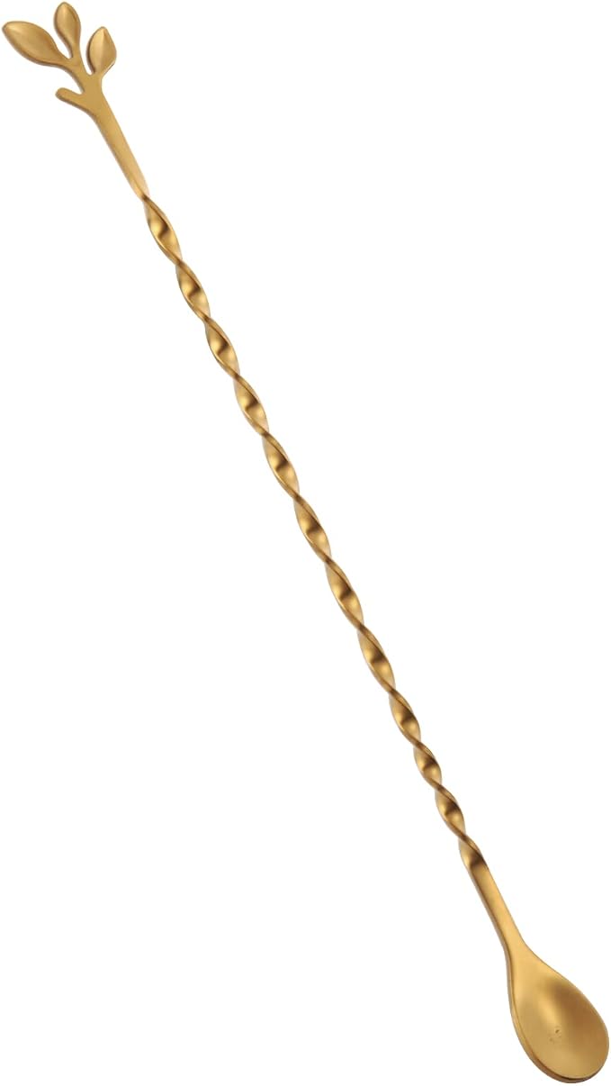 AnSaw Gold 10-Inch Stainless Steel Cocktail Spoon by AnSaw