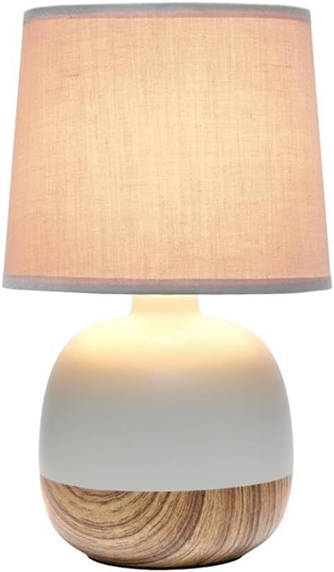 Simple Designs LT2078-LWG Petite Mid Century Table Lamp, Light Wood and Light - Image 2