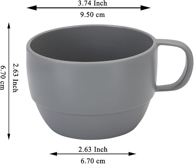 Coffee Mugs Set of 6, Coffee Cups 12oz, Durable Light Weight Plastic Mugs - Image 2