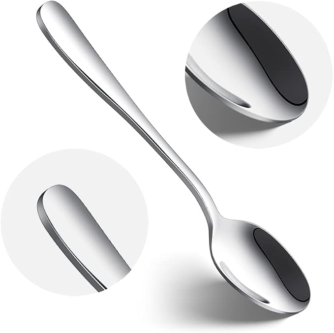 IQCWOOD Coffee Spoons, Mini Espresso Spoon, 6 Pieces Stainless Steel Spoons - Image 2
