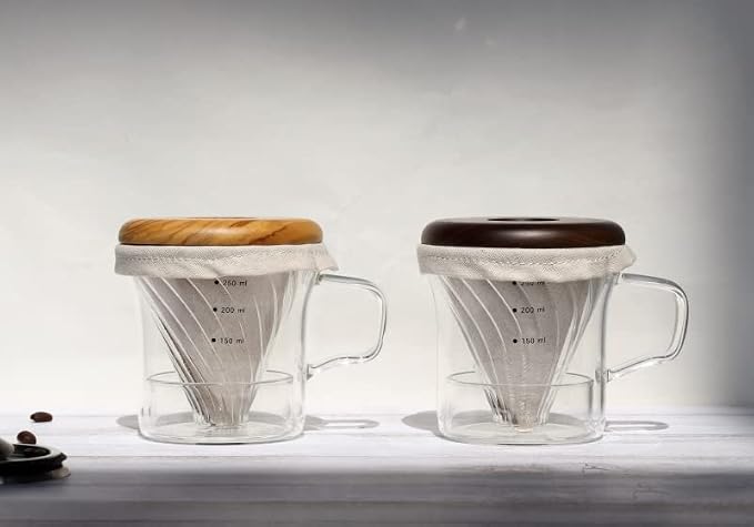 ATHIA Glass Pour Over Coffee Dripper Set, Glass Cone Dripper, Reusable Cloth - Image 4