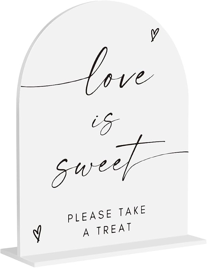 Love Is Sweet Take A Treat Acrylic Sign, Dessert Bar Dessert Table Sign by Unknown