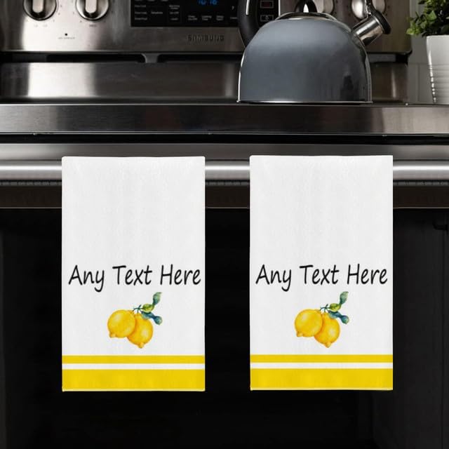 Custom Lemon Kitchen Towel 2-Pack Set, Design Your Own Text One Side, Custom - Image 8