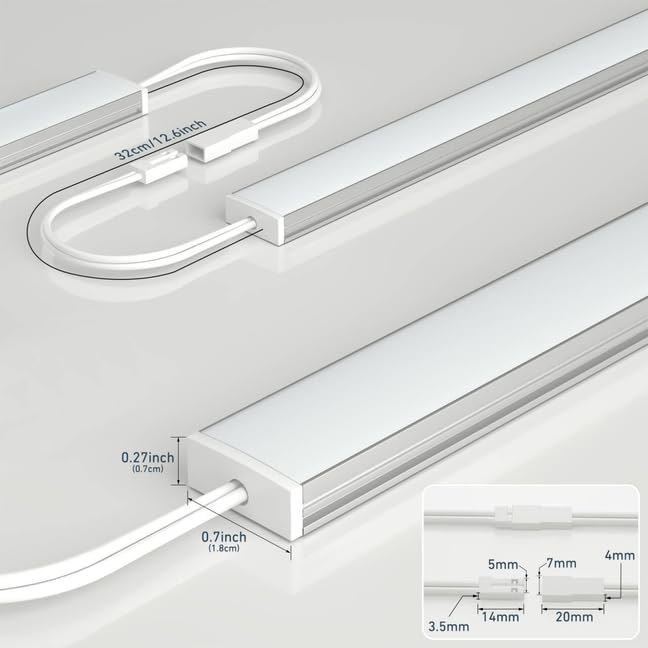 Under Cabinet Lighting Plug in. 6 PCS 12 Inches Likable Slim Bright Light - Image 5