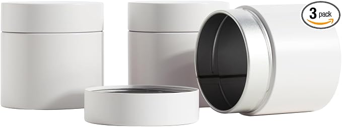 3 Packs Tea Tin Canister for Loose Tea Metal Tea Canister 9 oz 15 oz Round Tin by TianhuiPackaging