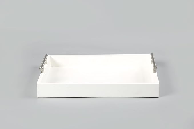 Serving Tray 16.5“X 13“ Deluxe Wooden Ottoman Food Tray - Image 7