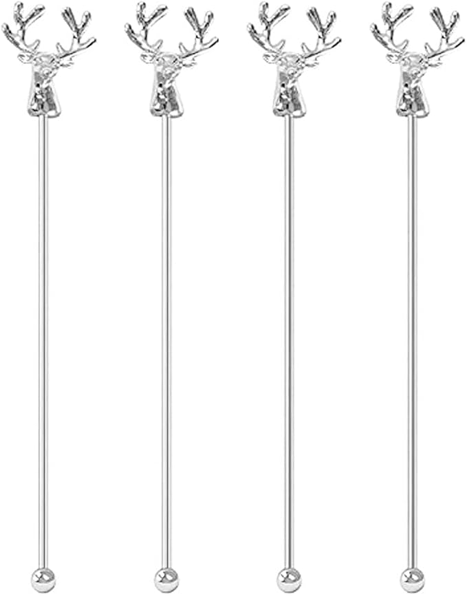 Ackron Deer Head Shape Beverage Stir Sticks Stainless Steel Coffee Stirrers by Unknown