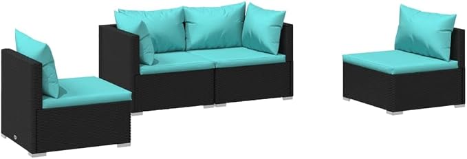 4-Piece Garden Lounge Set, Modular Outdoor Patio Furniture by Unknown