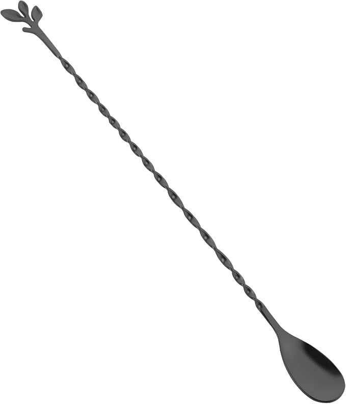 AnSaw Black 12-Inch Stainless Steel Cocktail Spoon by AnSaw