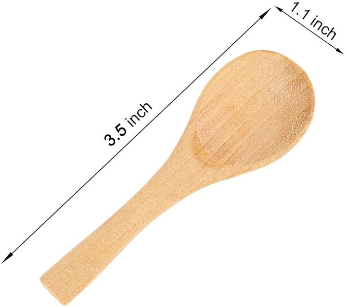 20 Pack 3.5'' Mini Wooden Spoons, Tiny Teaspoon - Image 2