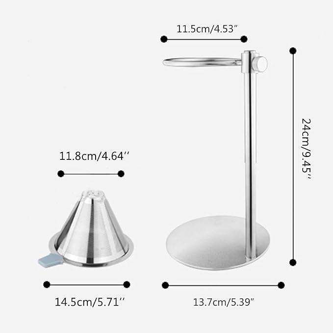Adjustable Stainless Steel Pour Over Coffee Maker Station Stand - Image 4