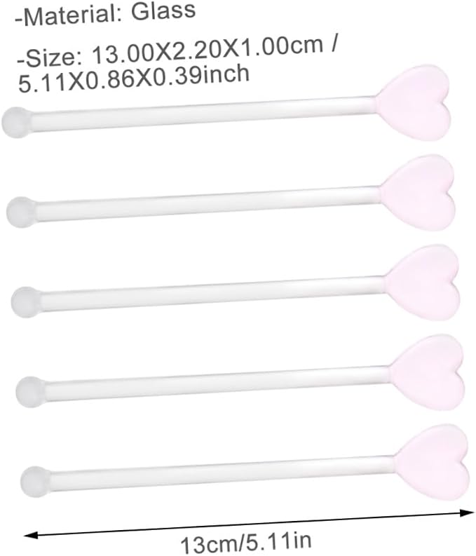 STOBAZA 5pcs Glass Mix Sticks Unique Cocktail Garnish Stirrer - Image 2
