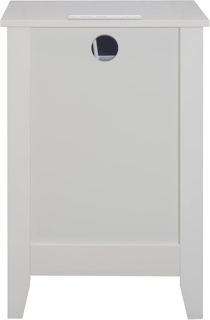 White End Table with Charging Station and 3 Storage Drawers, Modern Side Table - Image 4