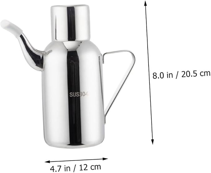 Garneck 1pc Stainless Steel Oil Dispenser Pot Practical Kitchen Oil Bottle - Image 2