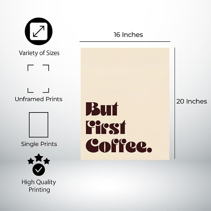 Lawrence Williams Designs But First Coffee Poster - Image 2