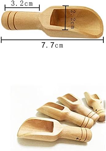 5 Pcs Mini Wooden Scoop 3 inch, Homemade Bath Salts Spoon - Image 2