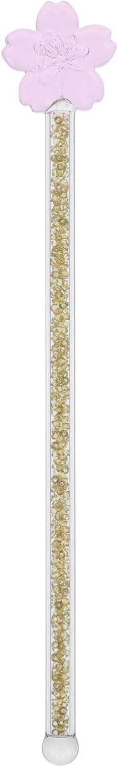 Flower Design Glass Stirring Rod Elegant Cocktail Mixer by HOLIDYOYO
