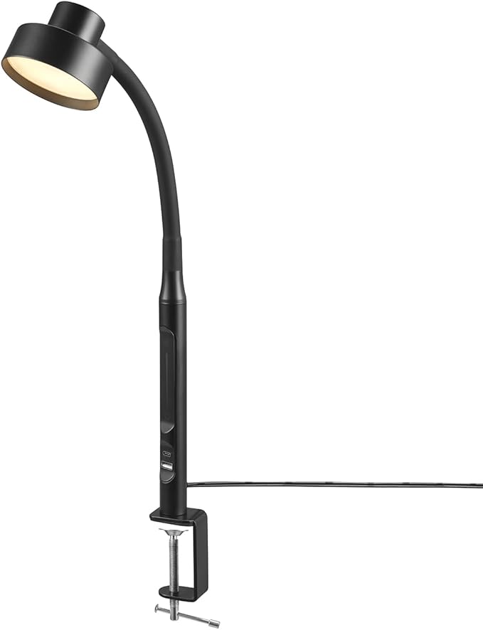 Globe Electric 62000036 15" LED Integrated Clamp Desk Lamp, Matte Black by GlobeElectric