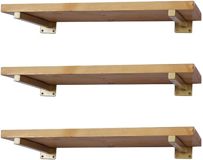 6 Pcs Gold Shelf Bracket 13 Inch Heavy Duty Brackets by EZYDECOR