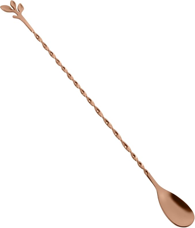 AnSaw Rose Gold 12-Inch Stainless Steel Cocktail Spoon by AnSaw