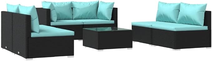 7-Piece Garden Lounge Set, Modern Outdoor Modular Sofa - Image 2