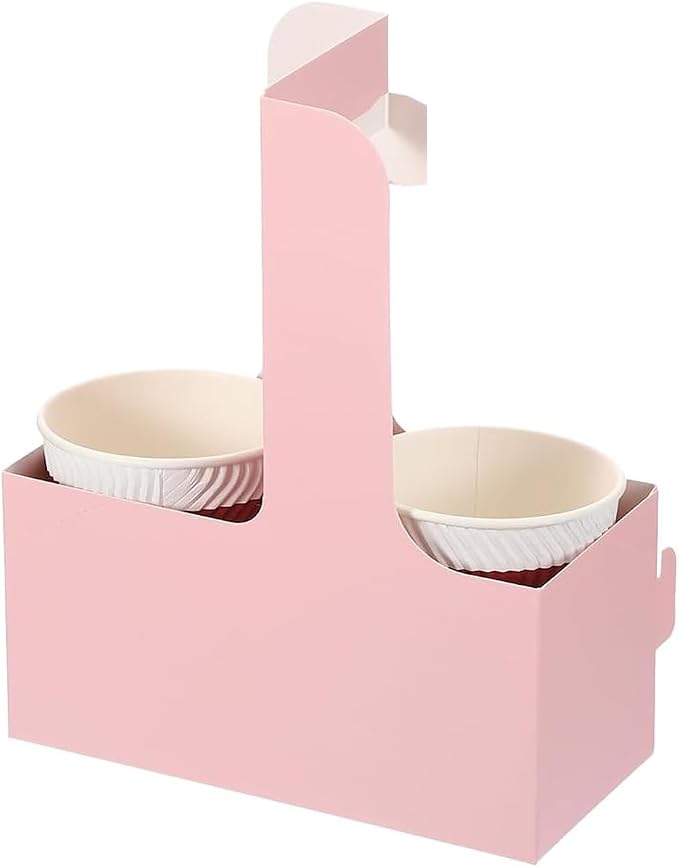 2 Cup Carrier Disposable Drink Carrier Kraft Drink Carrier - Image 2