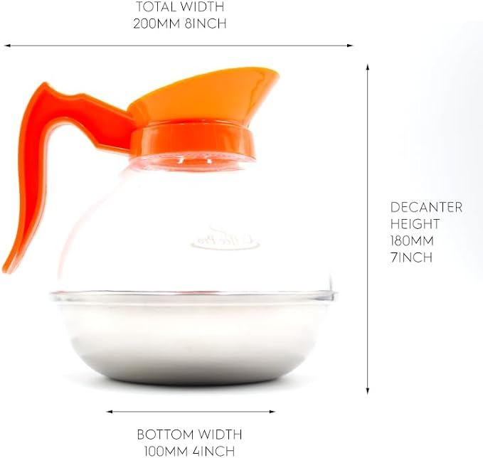 1 Pack Commercial Coffee Decanter 64oz 1.8L 12 Cup, Polycarbonate Plastic Body - Image 3