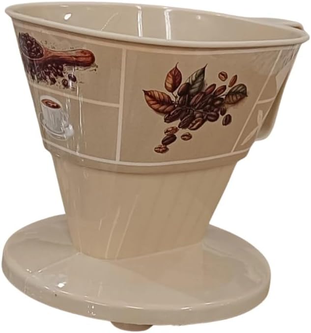 Coffee Filter Holder Beige | Reusable Pour Over Dripper | BPA Free Countertop - Image 2