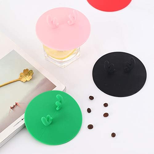 4Pack Cute Antler Silicone Cup Lid Cover, Deer Ear Animal Rubber Drink Glass - Image 8