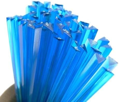 BambooMN - Triangular Prism Plastic Fruit Appetizer Cocktail Pick 3.5" - Blue - - Image 2