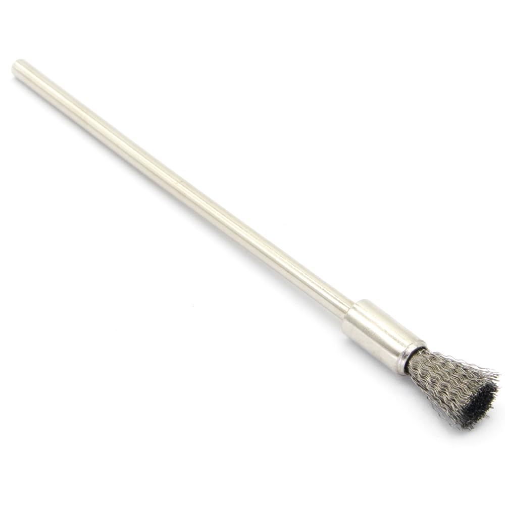 20PCS Wire Brushes with Extended Handle - Metal Rust Removal, Polishing, Cleaning - 6mm Diameter, 3mm Shaft, 100mm Length - Removes Burrs, Dust, and Oxide Layer - Handles Rough Surfaces
