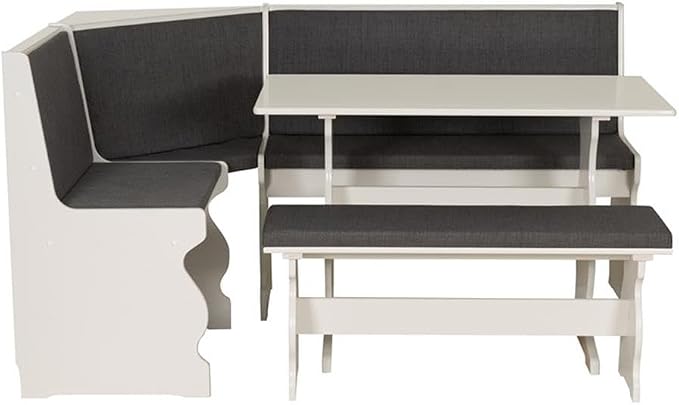 Pemberly Row Corner Nook Dining Set, Includes Table, and Corner Unit, - Image 5