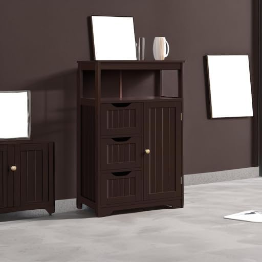 Yaheetech Wood Bathroom Floor Cabinet - Image 5