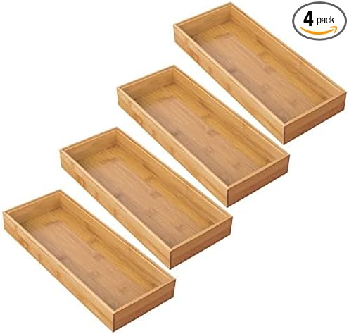 mDesign Wooden Bamboo Drawer Organizer by mDesign