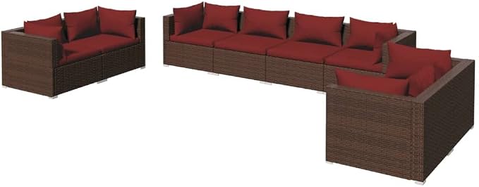 8-Piece Garden Lounge Set, Modular Durable Furniture by Unknown