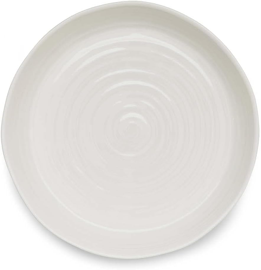 Portmeirion Sophie Conran 11" Round Roasting Dish, Porcelain Casserole Baking Dish, Dishwasher, Microwave, Freezer, Oven Safe, Versatile Cookware for Roasting, Baking, and Serving (White)