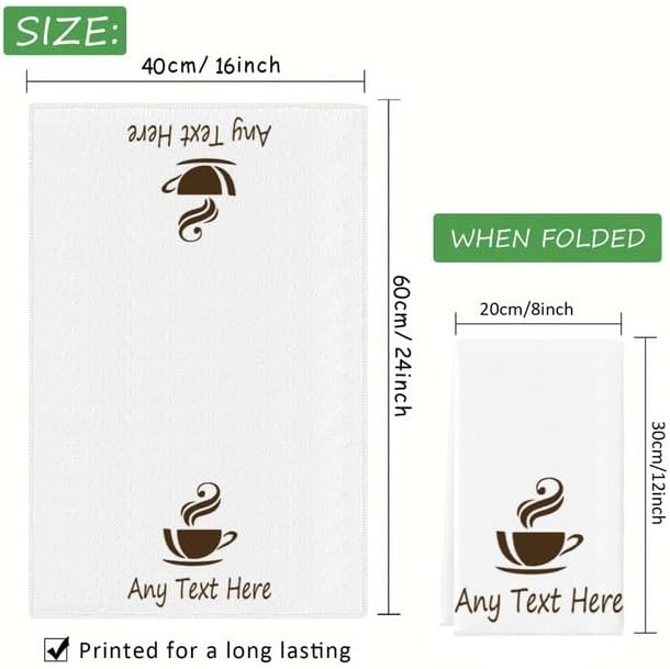 Custom Coffee Kitchen Towel 2-Pack Set, Design Your Own Text One Side, Custom - Image 7