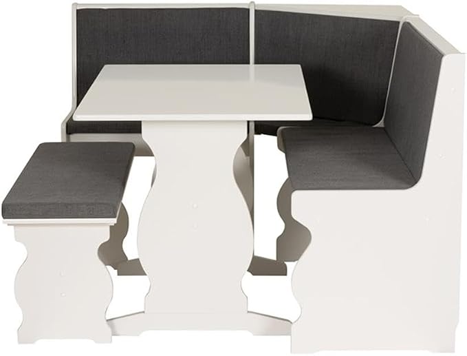 Pemberly Row Corner Nook Dining Set, Includes Table, and Corner Unit, - Image 8