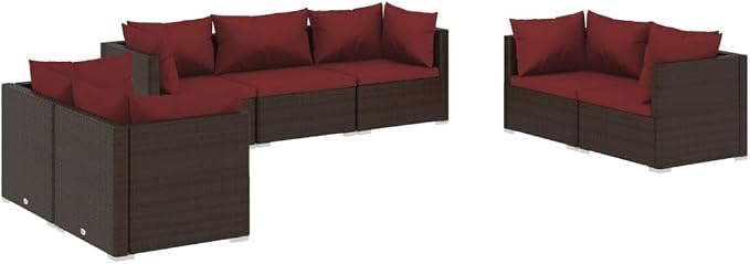 7-Piece Garden Lounge Set with Cushions, 6 Corner Seating Units - Image 2
