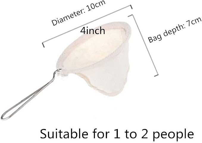 2Pcs Reusable Coffee Sock Filters Cloth Coffee Strainer 4" Colador de Cafe | - Image 2