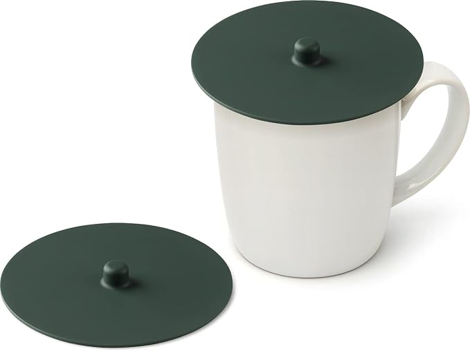 Carrotez 2 Pack Silicone Cup Cover Lids, 4.3 Inch Mug Covers, Reusable Silicone by Carrotez