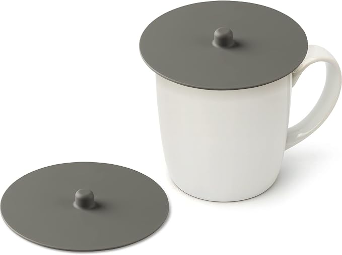 Carrotez 2 Pack Silicone Cup Cover Lids, 4.3 Inch Mug Covers, Reusable Silicone by Carrotez