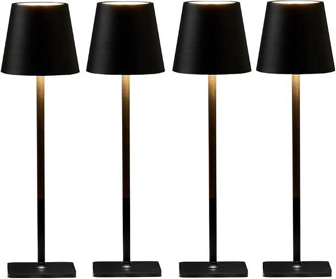 4 Pack Led Cordless Table Lamps-Wireless Rechargeable Lamps Bulk of 4, by Unknown