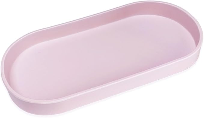 Pink Small Tray, Oval Tray, Countertop Organizer | by VCREATC-VCREATEFORCUSTOMER