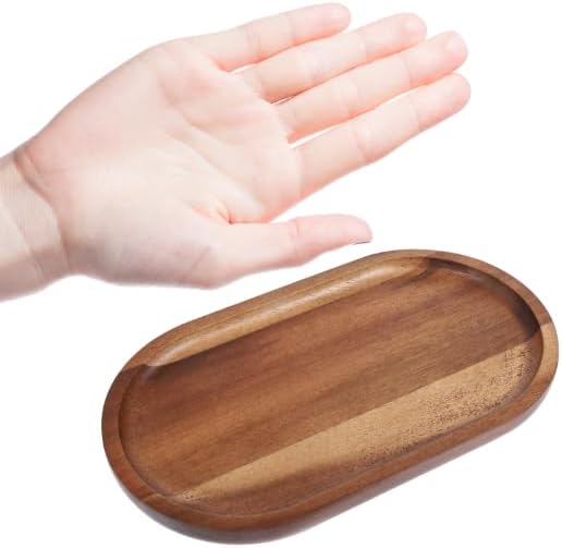 Small Wooden Serving Tray, Mini Acacia Wood Platters - Image 3