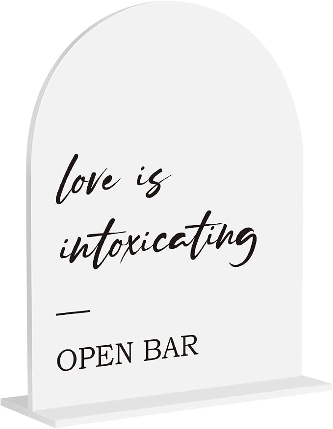 Open Bar Sign, Wedding Engagement Bridal Shower Open Bar Decor by Unknown