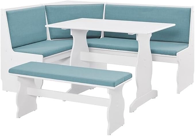 Riverbay Patio Conversation Indoor 3 Piece Kitchen Corner Nook Table Booth by Unknown
